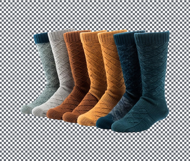 woolblend textured socks isolated on transparent background