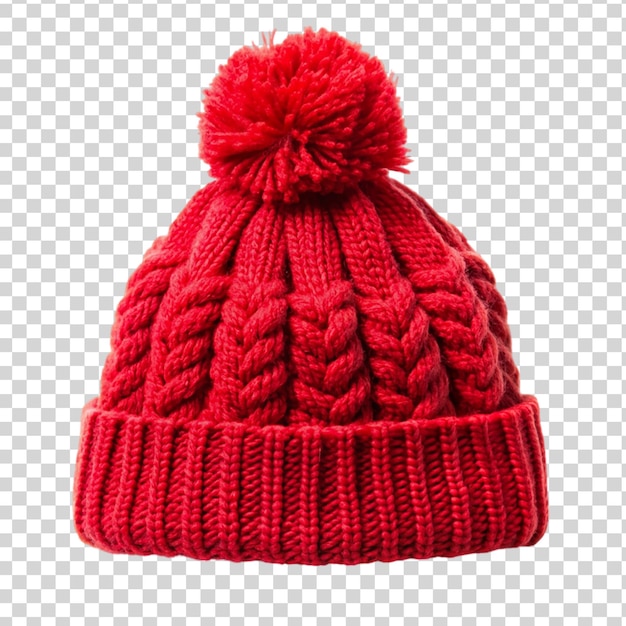 PSD 透明な背景に隔離された羊毛の赤い帽子