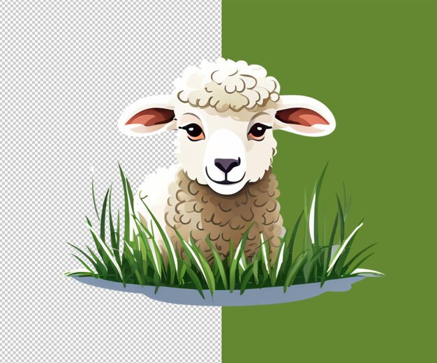 PSD woolly sheep graphic farm animal illustration sheep logo
