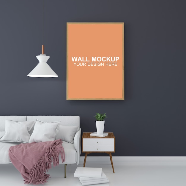 Woonkamer interieur huis mockup