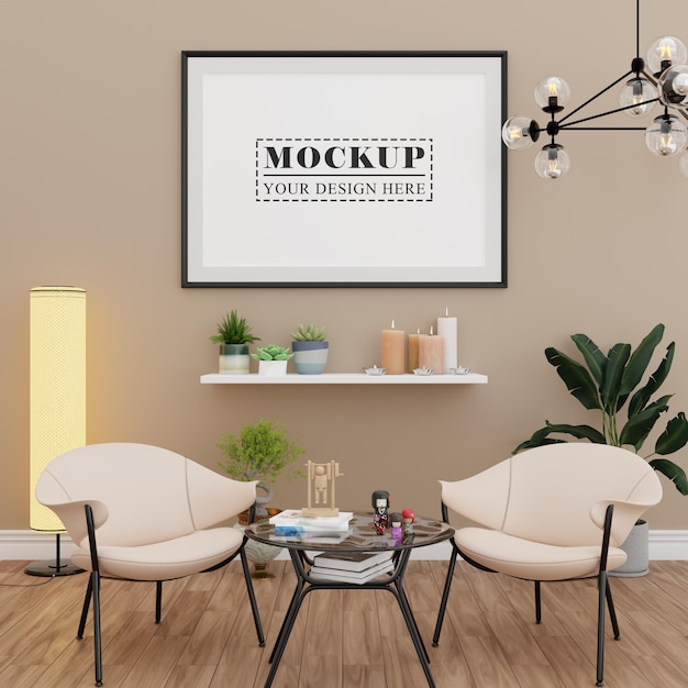 Woonkamer met fotolijstmodel