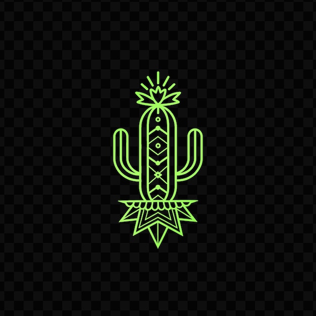 PSD the word cactus on a black background