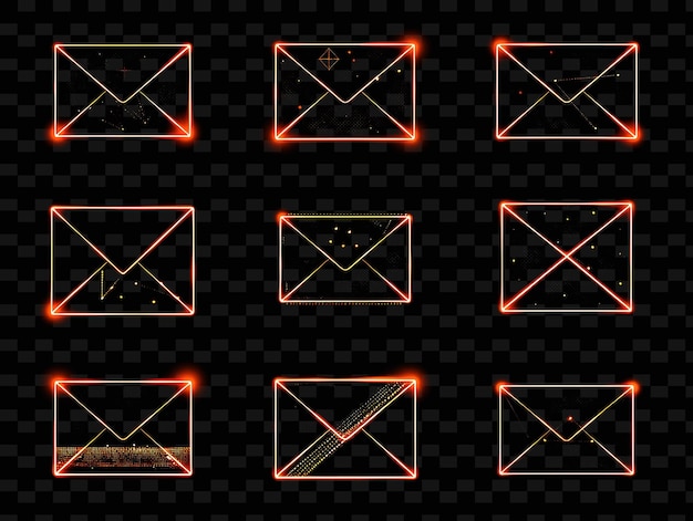 PSD the word envelopes on the black background