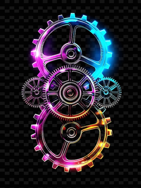 PSD the word gears on a black background