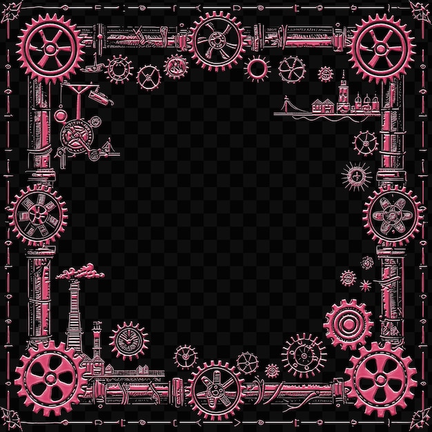 PSD the word gears and gears on a black background