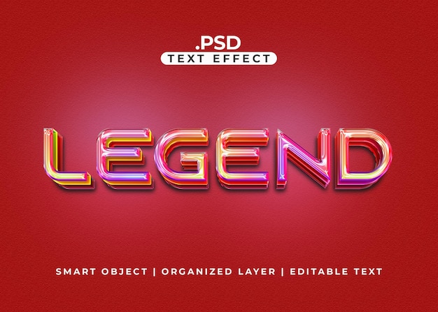 The word legend is on a red background