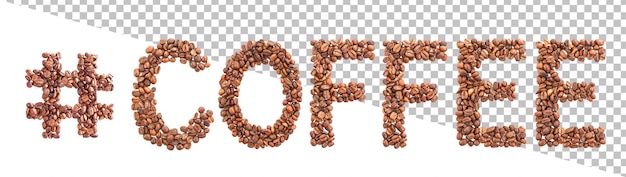 word made of coffee beans