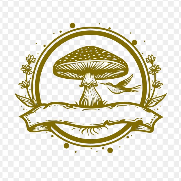 PSD the word mushroom on a gold background