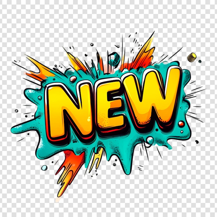 PSD the word new on the colorful background