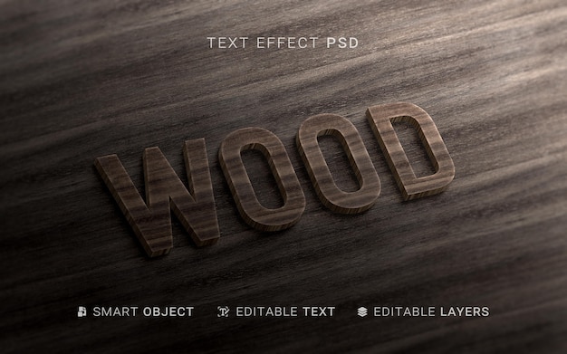 木製のテキスト効果のある単語