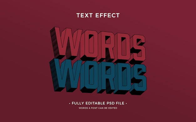 PSD words text effect