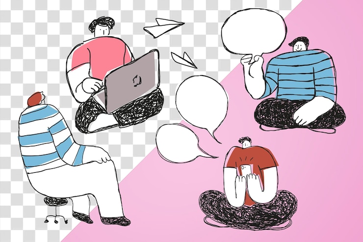 PSD ワークディスカッション png アニメ ビジネスアイコンセット
