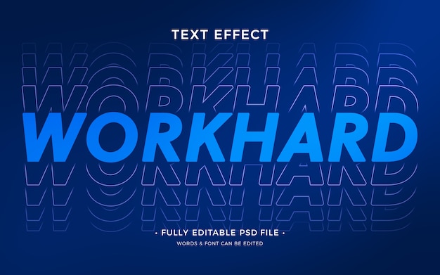 Work hard text effect