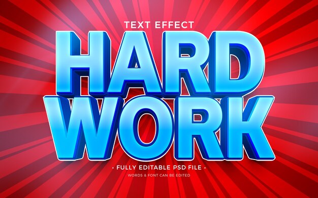 Work hard text effect