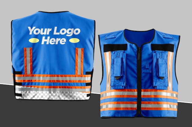 PSD work hi vis vest mockup