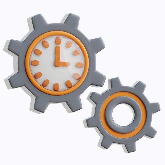 PSD work hours 3d icon illustrations