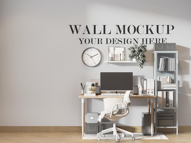 work space wall background in 3d rendering