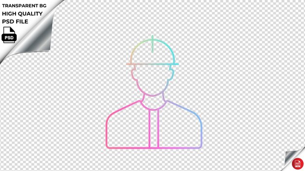 PSD worker_3 vector icon rainbow gradient colorful psd transparent