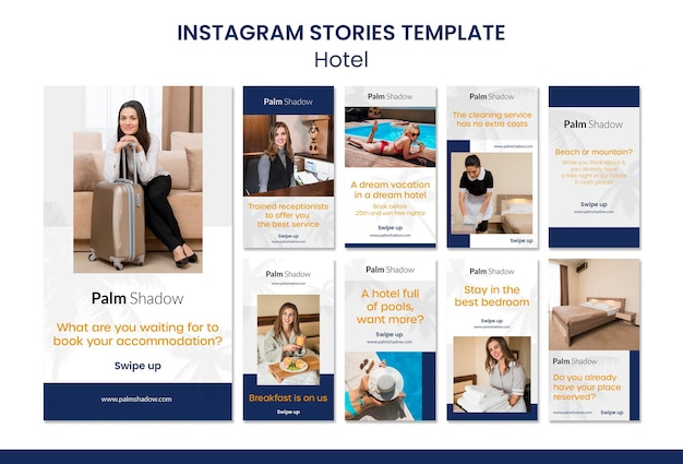 PSD storie di instagram di lavoratori e clienti