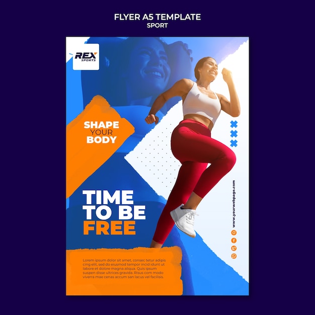 Premium PSD | Working out concept poster template