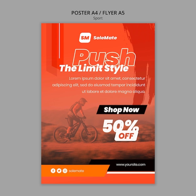 PSD working out concept poster template