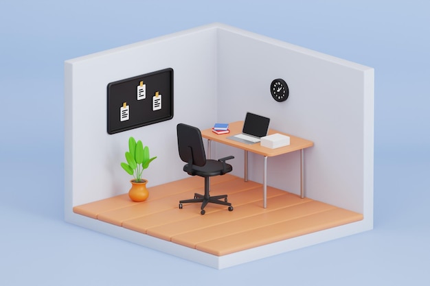 PSD working space 3d illustration