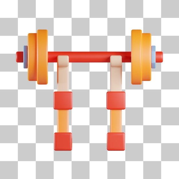 PSD workout barbell 3d icon