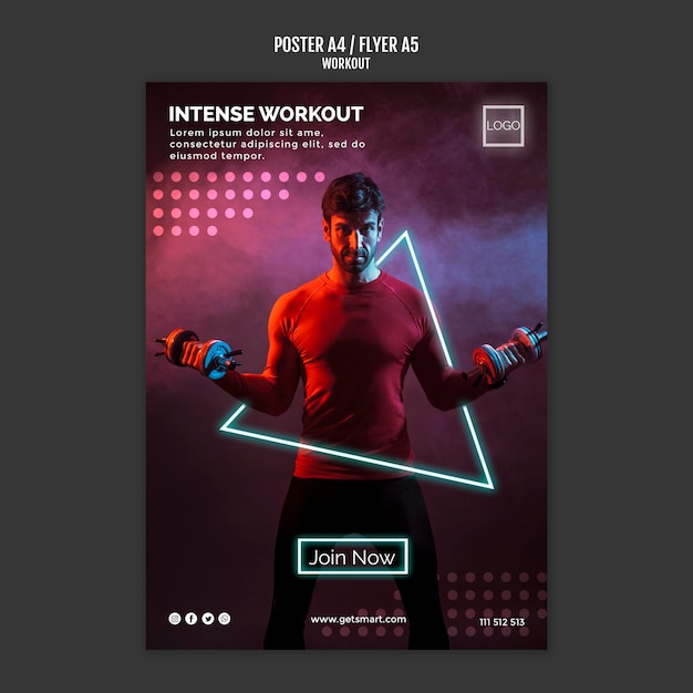 Workout concept poster ontwerp