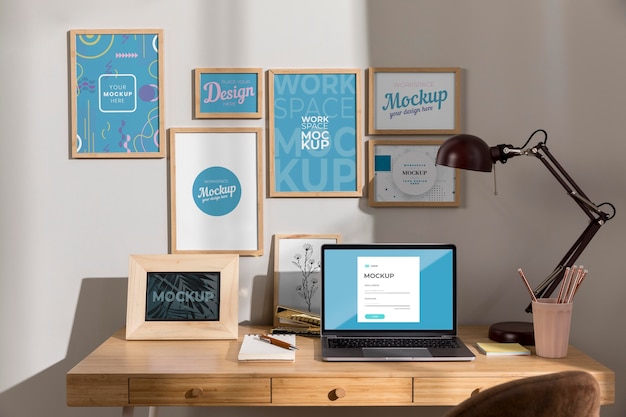 PSD workplace mockup with devices