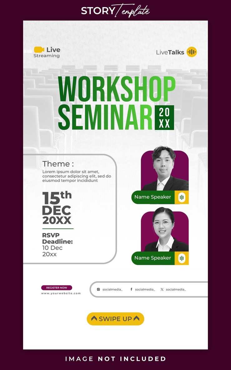 PSD workshop social media story and flyer template