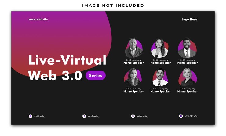 PSD workshop virtual web 3 social media banner template