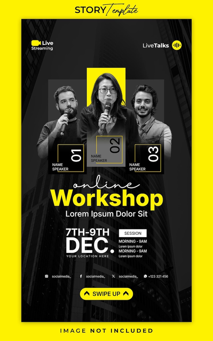 PSD workshop webinar social media story template