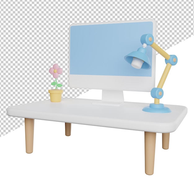 Значок бокового вида рабочей области обучения 3d-рендеринг иллюстрации на прозрачном фоне