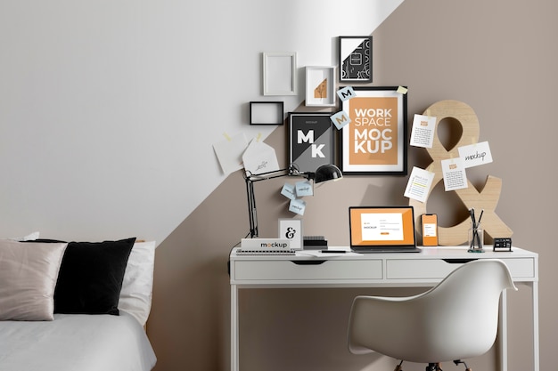 Workspace mockup with devices