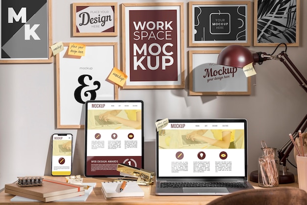 PSD mockup dell'area di lavoro