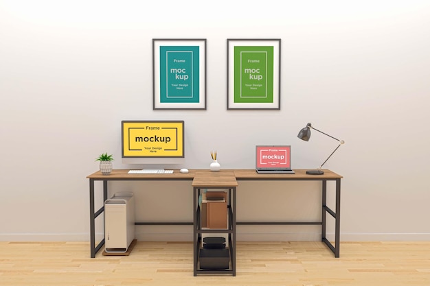 Workstation Frame and Screen Mockup