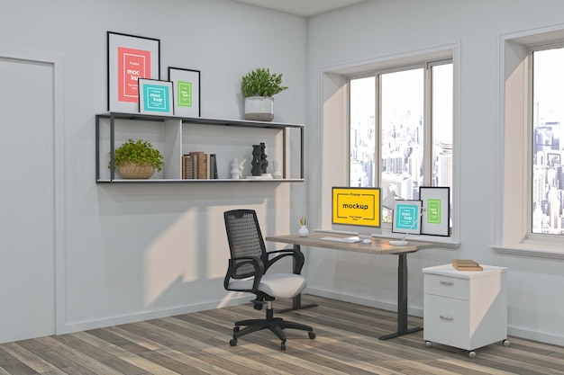 workstation frame and screen mockup