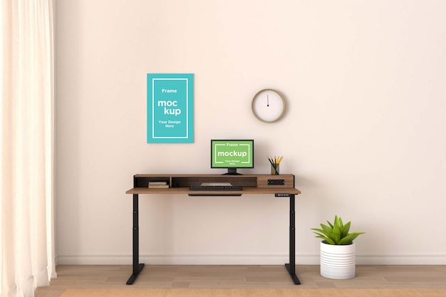 workstation frame and screen mockup