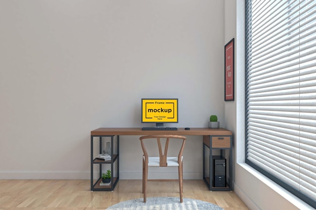 workstation frame and screen mockup