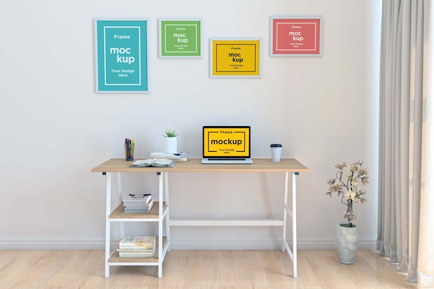 PSD workstation frame and screen mockup