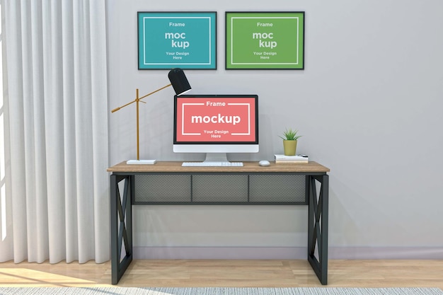 Workstation Frame and Screen Mockup