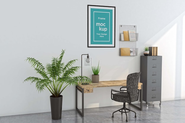 PSD workstation frame and screen mockup