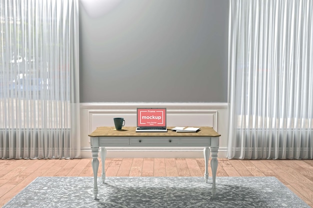 workstation frame and screen mockup