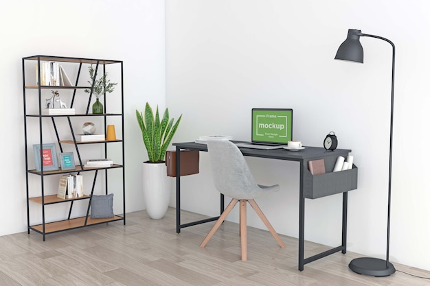 PSD workstation frame and screen mockup