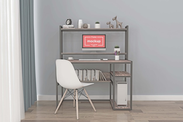 PSD workstation frame and screen mockup