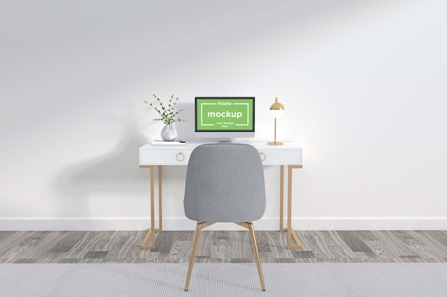 workstation frame and screen mockup