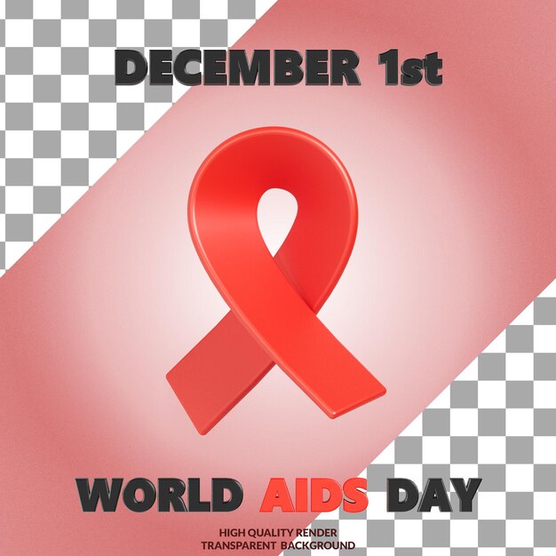 world aids day 3d illustration