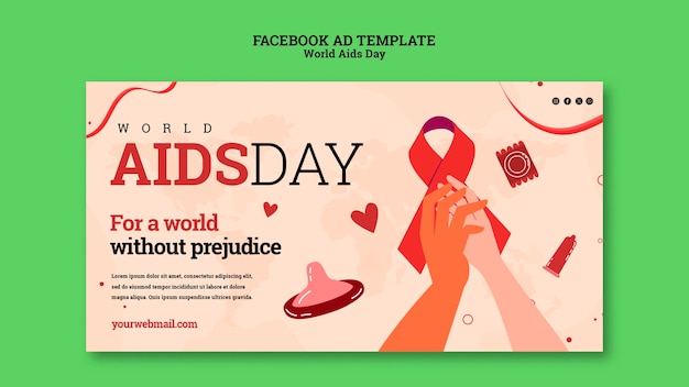 PSD world aids day facebook  template