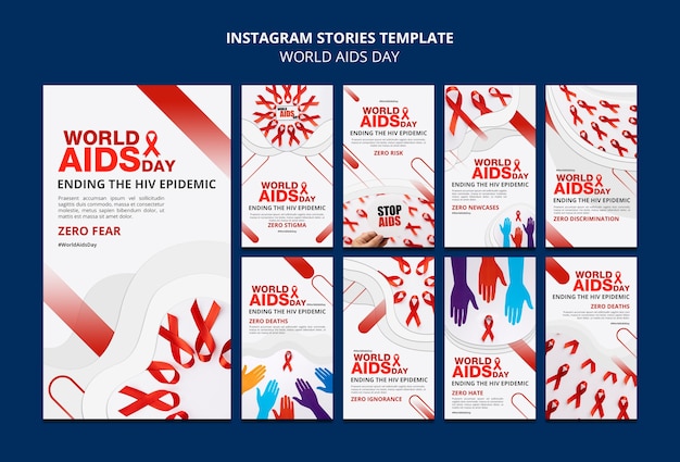 Raccolta di storie di instagram per la giornata mondiale dell'aids