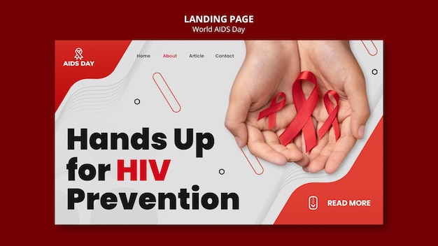 Pagina di destinazione della giornata mondiale dell'aids